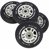 Matná kolieska NILS Extreme PU 84x24 82A s ložiskami ABEC 9, čierna, 4 ks