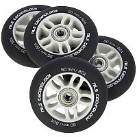 Matná kolieska NILS Extreme PU 90x24 82A s ložiskami ABEC 9, čierna, 4 ks