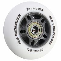 Matná kolieska NILS Extreme PU 72x24 82A s ložiskami ABEC 9, biela, 4 ks