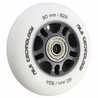 Matná kolieska NILS Extreme PU 80x24 82A s ložiskami ABEC 9, biela, 4 ks