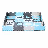 Detská penová puzzle podložka NILS Fun MD03 modrá