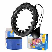 Súprava masážna hula hoop ONE Fitness OHA01 so závažím a zoštíhľujúceho pásu BR125 čierna