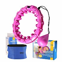 Súprava masážna hula hoop ONE Fitness OHA01 so závažím a zoštíhľujúceho pásu BR125 fialová
