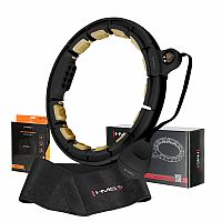 Súprava masážna hula hoop HMS HHM13 so závažím, magnetmi a počítadlom a zoštíhľujúceho pásu BR163 čierna