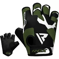 RDX Fitness rukavice GYM GLOVES SUBLIMATION F6, čierno zelené S - S