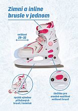 Dievčenské korčule s vymeniteľným podvozkom 2 v 1 veľ. 29/32