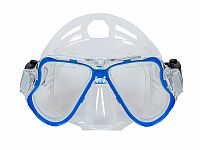 Šnorchlovací set 3 v 1, MODRÝ/TRANSPARENTNÝ, S/M, plutvy 36-41, maska, šnorchel