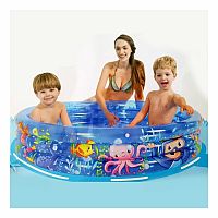 SUN CLUB Detský bazén Morský svet s tromi nafukovacími kruhmi 120 cm
