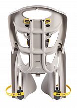 BELLELLI PEPE Detská sedačka na bicykel, upevnenie na rám, hodvábne šedá