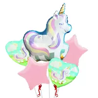 Súprava fóliových balónikov Jednorožec pastelový 5 ks