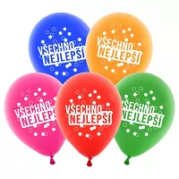 Latexové balóniky farebné Všetko najlepšie 5 ks