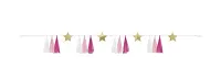 Ružová papierová girlanda hviezdy a strapce 183 cm