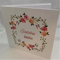 Svadobná kniha hostí s českým nápisom - ruža