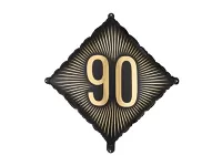 Fóliový balónik číslo 90 čiernozlatý - 46cm