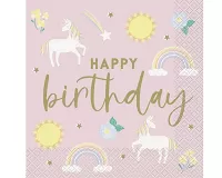 Papierové obrúsky Jednorožce a dúha 16 ks