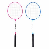 Sada 2 dadmintonových rakiet a nylonové letky NILS NRZ001 ružovo-modrá