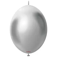 Dekoračné spojovacie balóniky chrómové strieborné 30 cm/12" 50 ks