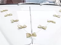 Svadobný dekoračný set na auto - juta 5 ks