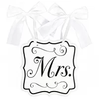 Svadobná tabuľa s nápisom Mrs 23 x 24 cm
