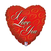 Fóliový balonek Srdce červené I Love You 46 cm