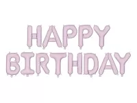 Foliový nápis HAPPY BIRTHDAY v pastelové fialové barvě 340 x 35 cm
