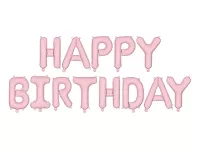 Foliový nápis HAPPY BIRTHDAY v pastelové růžové barvě 340 x 35 cm