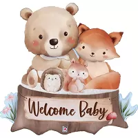 Fóliový balonek Lesní kamarádi Welcome Baby 86 cm