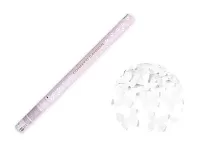 Vystreľovacie konfety - bieli motýle - 80 cm