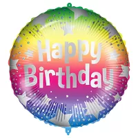 Fóliový balonek Happy Birthday duhový 46 cm