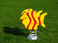 Detské hojdačka ryba - červené pruhy H200