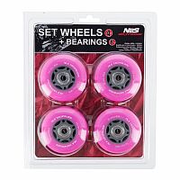 PU kolieska s ložiskami NILS EXTREME 70x24mm ABEC 7 ružové