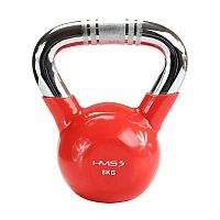 Kettlebell s chrómovaným úchopom HMS KTC 8 kg červený