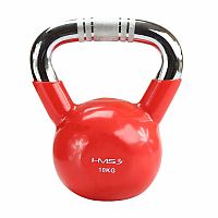 Kettlebell s chrómovaným úchopom HMS KTC 10 kg červený