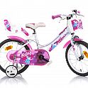 Dino bikes 166 RSN FAIRY Bílá, růžový potisk 16"