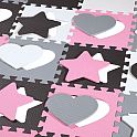 Dětská pěnová puzzle podložka NILS Fun MD03 růžová