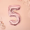 Foliová číslice - rose gold 5 - 35 cm