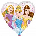 Foliový balonek srdce Disney princezny 43 cm