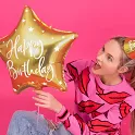Foliový balonek Happy Birthday - Zlatá Hvězda 40 cm
