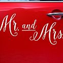 Nalepovací nápis na auto - Mr and Mrs