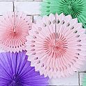 Dekorační rozety růžové 20 až 30 cm - 3 ks