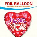 Fóliový balónek Srdce - Srdíčka ILY 46cm