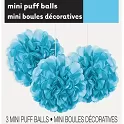 Dekorační závěsné pom pomy pudrově modré 3ks, 23cm