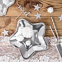Talířky papírové "Hvězda" metalické stříbrné 18cm, 6ks