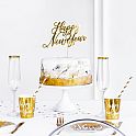 Dortová ozdoba "Happy New Year" zlatá