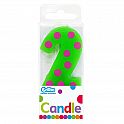 Svíčka dortová TEČKY "2" 6cm
