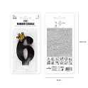 Dortová svíčka číslo 6 - černá s korunkou 8,8 cm