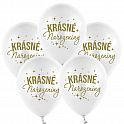 Latexový balonek bílý - Krásné narozeniny