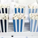 Krabice na popcorn modré - 3 ks