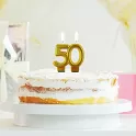 Svíčka narozeninová číslice 50 metalická rosegold