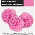 Dekorační závěsné tylové pom pomy růžové 3ks